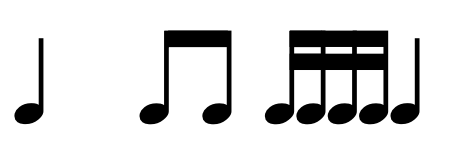 Шестнадцатая нота длительность. Как выглядят шестнадцатые. Нота с точкой и восьмая. Четвертная нота на прозрачном фоне. Ритм размер группировка длительностей сольфеджио.