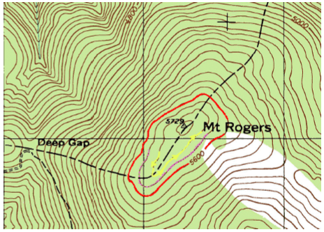 topographic map with elevation