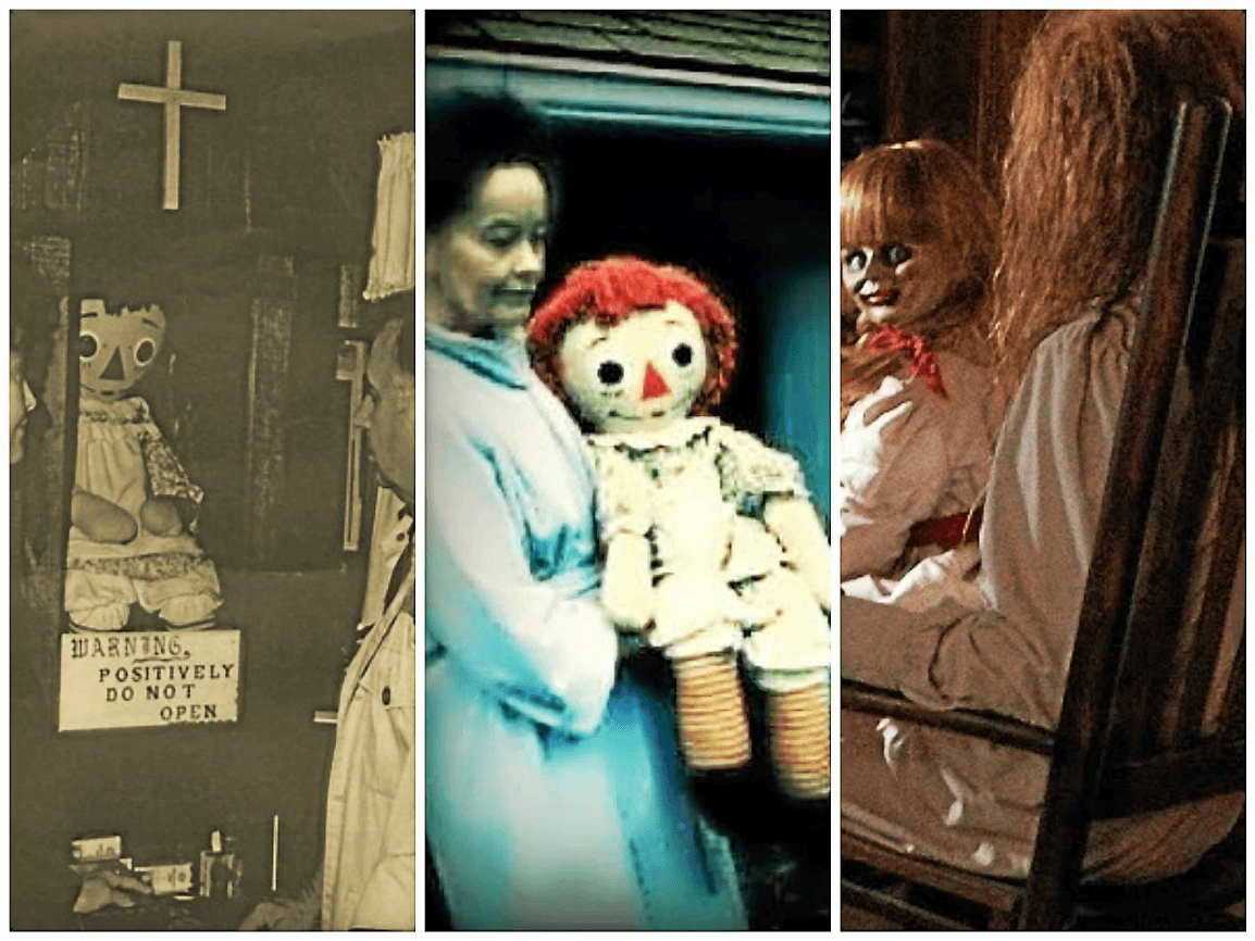 The Annabelle doll, (seen below) is a real doll that was believed to be pos...